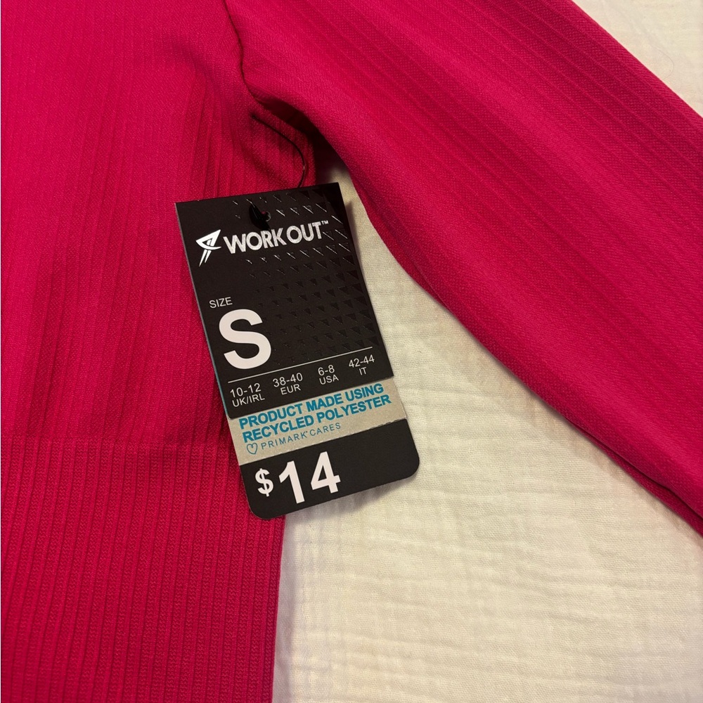 Hot Pink Ribbed Cropped Workout Jacket - Picture 10 of 14